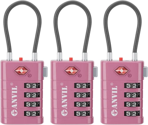 Miniatura 36 de ANVIL Candados de equipaje TSA de 4 esferas con alerta de búsqueda: núcleo TSA008 mejorado para máxima seguridad, ideal para equipaje, maleta