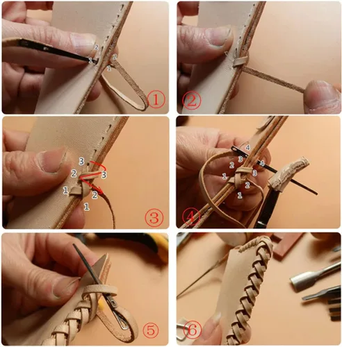Miniatura 6 de Cuerda redonda de cuero real de 21 yardas, cuerda trenzada de cuero genuino para hacer joyas, collares, pulseras, cordones de zapatos, correas