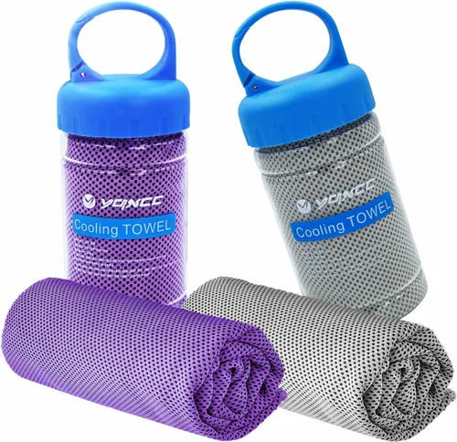 Miniatura 19 de YQXCC Paquete de 2 toallas de enfriamiento (47 x 12 pulgadas) toalla de hielo para cuello, toalla suave y transpirable, toalla fresca de microfibra