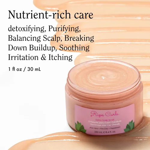 Miniatura 2 de Rizos Curls Exfoliante desintoxicante para el cuero cabelludo, exfolia para eliminar la acumulación y el exceso de aceite, alivia la picazón