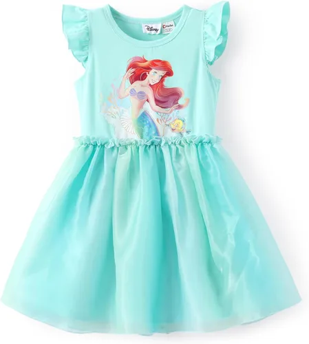 Miniatura 31 de Disney Frozen Elsa Princesa Cenicienta Ariel Jazmín Rapunzel Vestido para bebé/niña, Vestido de manga larga con volantes y superposición de malla