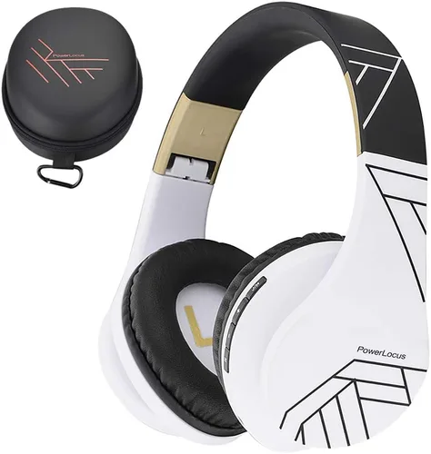 Miniatura 10 de PowerLocus - Audífonos Bluetooth sobre las orejas, auriculares inalámbricos plegables estéreo con cable y sin cable con micrófono incorporado, Micro