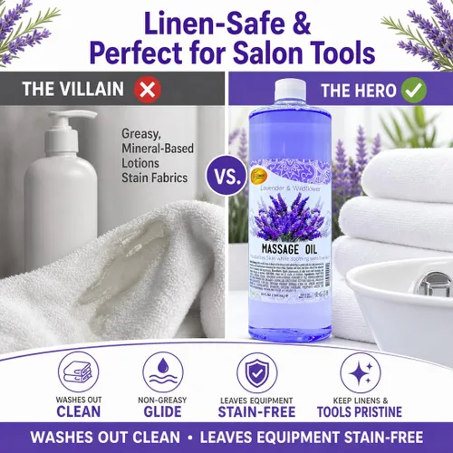 Miniatura 3 de SPA REDI Aceite de masaje de lavanda – Mezcla botánica sin residuos para el cuidado de tejidos profundos y piel seca Vitamina E, aceite