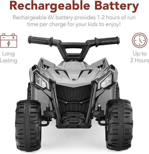 Miniatura 4 de Best Choice Products - Vehículo de juguete para niños de 6V, cuatriciclo de 4 ruedas, ATV con velocidad máxima de 1.8 MPH, neumáticos con dibujo