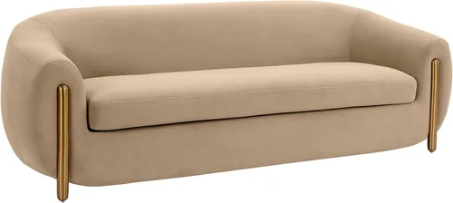 Tov Furniture Sofá Lina Cafe Au Lait de terciopelo marrón de Inspire Me! Decoración del hogar