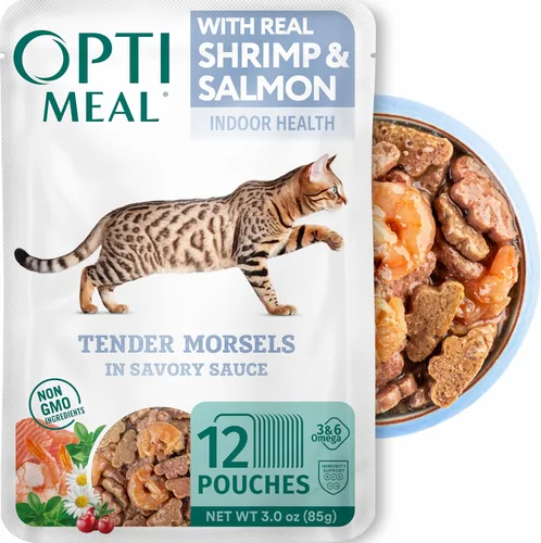 Miniatura 10 de Optimeal Comida húmeda para gatos sin grano en sobres – Carne de res y conejo en salsa sabrosa, alto contenido en proteínas y tiernos trozos ricos