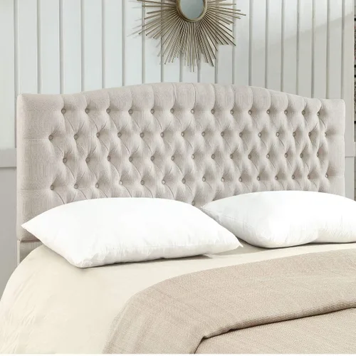 Miniatura 15 de 24KF Cabecera tapizada acolchada con botones de terciopelo, cabecera cómoda y elegante tamaño King/CA King, gris Terciopelo gris-king