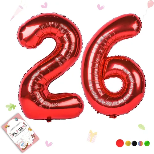 Miniatura 102 de Globos grandes de 40 pulgadas de números del 0 al 9, globos numéricos para decoración de fiesta de cumpleaños, globos de helio de aluminio