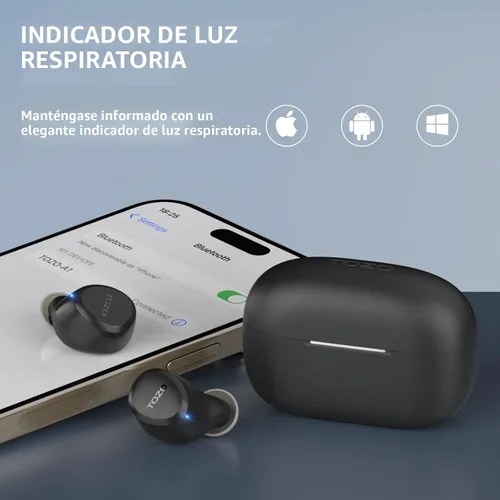 Miniatura 3 de TOZO Auriculares inalámbricos A1 Bluetooth 5.3 de peso ligero en el oído IPX5 Auriculares impermeables 2 micrófonos para llamadas AI, auriculares