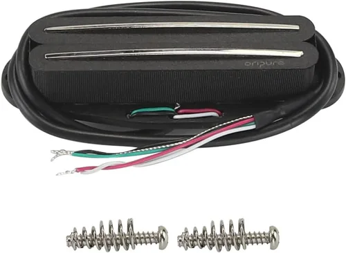 Miniatura 8 de OriPure Pastillas de doble carril caliente Alnico5 Humbucker de un solo tamaño de bobina 15-16K Fit ST/SQ Style Guitarra eléctrica, color negro