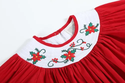 Miniatura 2 de Lil cactus Vestido de obispo fruncido navideño para bebés y niñas