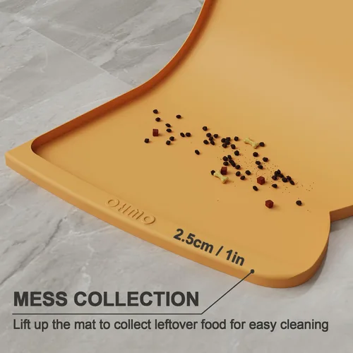 Miniatura 9 de OHMO - Tapete de silicona para alimentos para gatos, tapete de alimentación de mascotas para el piso, antideslizante e impermeable, bandeja de agua
