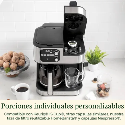 Miniatura 5 de Cuisinart Coffee Center Barista Bar - Cafetera 4 en 1, compatible con cápsulas de una sola porción, cafetera, tres tamaños de preparación, Negro