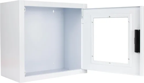 Miniatura 5 de Gabinete AED estándar, no alarmado, grande. Se adapta a todos los desfibriladores en el mercado. Mide 14.75 pulgadas de alto x 16 pulgadas de largo