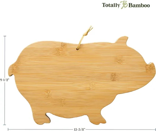 Miniatura 7 de Totally Bamboo Tabla de cortar de madera de bambú en forma de cerdo y tabla de embutidos