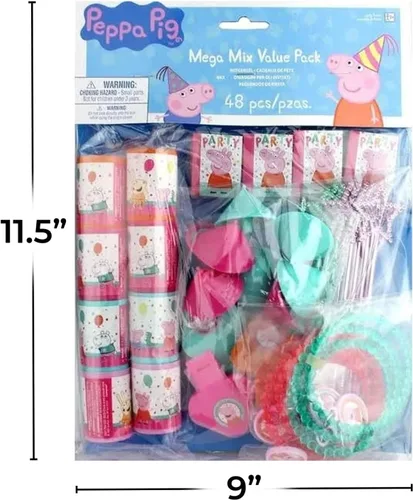 Miniatura 2 de Peppa Pig - Paquete económico de confeti para fiesta, 11.5 x 9 pulgadas (paquete de 48), juguetes rellenos de plástico de colores vibrantes