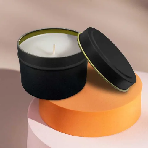Miniatura 7 de Bunhut Latas de velas de 8 onzas con tapas, paquete de 24 tarros de velas vacías para hacer velas, recipientes de velas de metal negro a granel