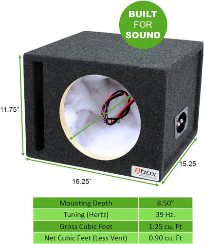Miniatura 4 de Atrend Bbox Car Pro Audio - Cajas para Altavoces de 10 pulgadas Individual Ventilado para Subwoofer/Altavoz, MDF de Alto Grado - Terminales