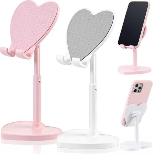 Miniatura 8 de Kathfly Paquete de 2 bonitos soportes para teléfono, soporte ajustable para teléfono de conejito para escritorio, soporte Kawaii, accesorios