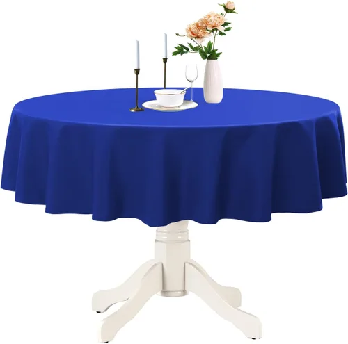 Miniatura 21 de Romanstile Mantel redondo impermeable, resistente a las manchas y sin arrugas, para cocina, comedor, fiesta, boda