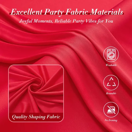 Miniatura 7 de Cortinas de fondo rojo de 10 x 10 pies para fiestas, bodas, sin arrugas, cortinas de fotos rojas, cortinas de telón de fondo para decoración