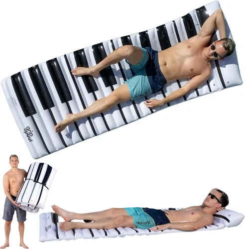 Flotadores inflables de piscina para adultos, extra grande de 70 x 33 pulgadas, flotador para colchón enrollable, tapete flotante de piscina plano