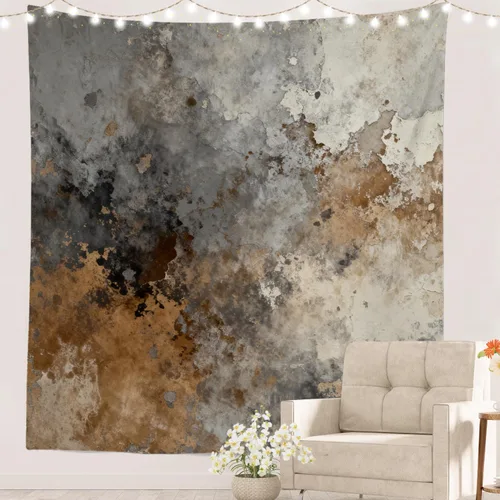 Miniatura 58 de Batmerry Tapiz azul y blanco, tapiz abstracto de pintura azul, negro, gris y blanco, para sala de estar, dormitorio, pared, decorativo, 51.2 x 59.1