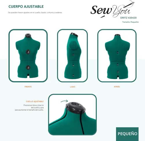 Miniatura 5 de Maniquí para costura Sew You de Dritz, ajustable, S