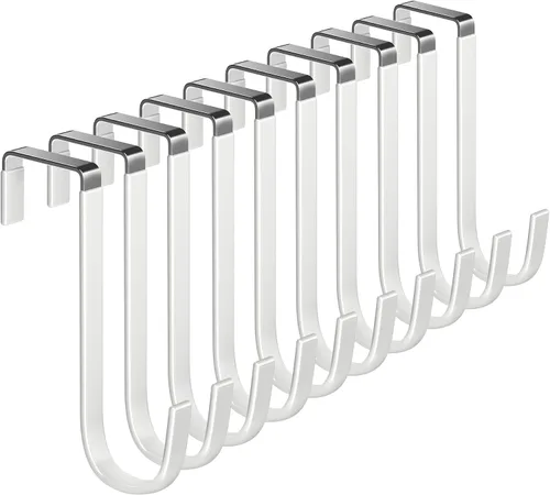 Miniatura 10 de Mars-Rock Ganchos de Metal Sobre la Puerta con Revestimiento de Plástico de 5.5" se Ajustan a Puertas de 0.5" a 1 3/8", 2 Piezas de Servicio Pesado
