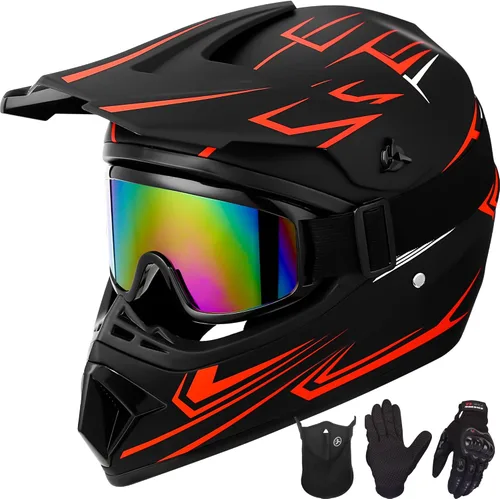 Miniatura 11 de Yesmotor - Casco de motocross para jóvenes, casco de motocicleta BMX, MX, cuatrimoto todoterreno, motocross, bicicleta de montaña, aprobado por