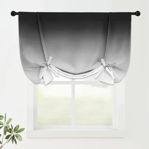 Miniatura 177 de COSVIYA Cortinas 100% Opacas Azul Degradado con Lazos Ajustables para Cocina Aislamiento Térmico Oscurecimiento de Habitación Cenefa con Bolsillo