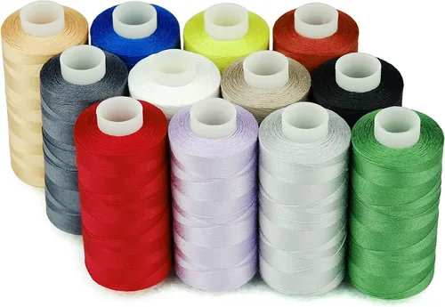 Miniatura 14 de Simthread 12 Colores Multiusos Hilo de Algodón para Acolchado 50s/3 Hilo para Piezas, Costura, etc. - 503 Metros Cada 12C01
