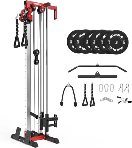 Miniatura 12 de Mikolo Wall Mount Cable Station, Cable Crossover Machine with Dual Pulley System and Adjustable Positions for Home Gym Fitness Equipment Dorado