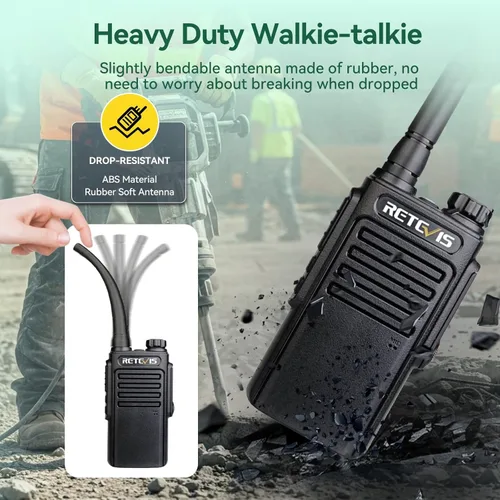 Miniatura 4 de Retevis RT47 IP67 - Radio de 2 vías impermeable IP67, radio bidireccional resistente con micrófono, totalmente a prueba de polvo, resistente al Negro
