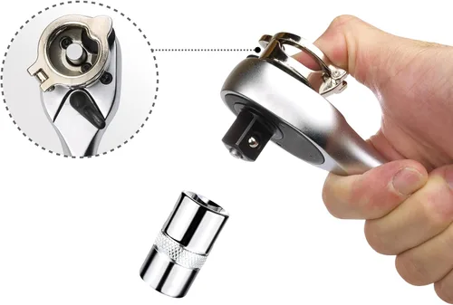 Miniatura 3 de Ascend Tools Trinquete de rueda fácil, unidad de 1/2 pulgada, acción de trinquete de 72 dientes, cabezal de liberación rápida, rotador, giratorio