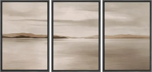 Miniatura 59 de SIGNWIN Lienzo enmarcado para pared, juego de arte abstracto de serenidad costera, ilustraciones abstractas junto al mar, arte moderno, decorativo