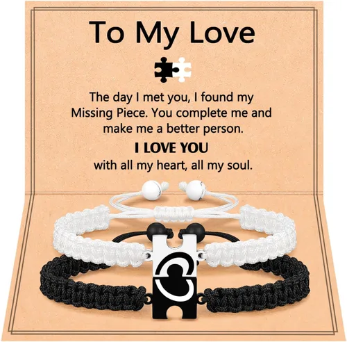 UNGENT THEM You Are My Missing Piece of The Puzzle – Pulseras para parejas, aniversario, Navidad, I Love You, regalos más dulces del día de San
