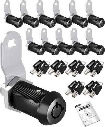 Miniatura 12 de Cerraduras para puerta de almacenamiento, cerradura de leva cilíndrica para puerta de almacenamiento de RV, caja de herramientas, carro
