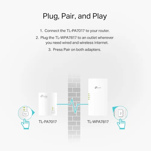 Miniatura 6 de TP-Link Powerline Wi-Fi 6 Extender TL-WPA7817 KIT - Incluye adaptador de red Ethernet Powerline AV1000 y extensor de Wi-Fi de doble banda AX1500