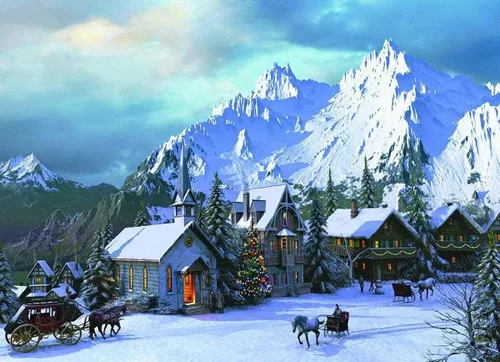 Miniatura 2 de Eurographics Rompecabezas navideño de 1000 piezas de Rocky Mountain