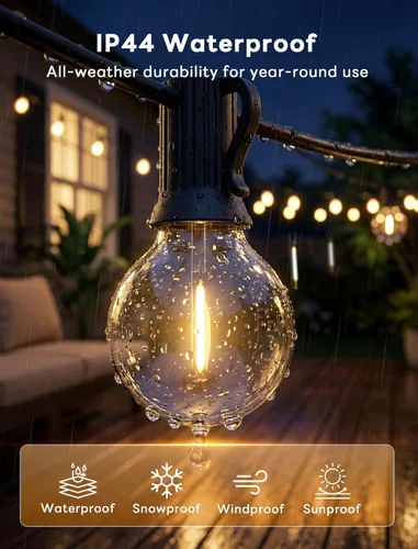 Miniatura 3 de Abeja - Cadena de luces para exteriores, de 25 pies con bombillas LED G40 tipo globo con 27 bombillas de plástico Edison (2 de repuesto), luces