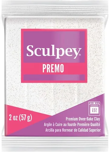 Polyform – Sculpey Premo arcilla polimérica 2 onzas Purpurina blanca