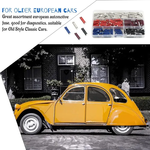 Miniatura 6 de WMYCONGCONG 200 fusibles de automóvil europeos para automóviles 5A, 8A, 16A, 25A, 40A, para autos clásicos, estilo antiguo, no de cerámica