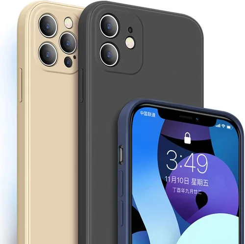 Miniatura 2 de Funda de silicona líquida compatible con iPhone 12 Mini de 5.4 pulgadas, antiarañazos y huellas dactilares, forro de microfibra a prueba de golpes