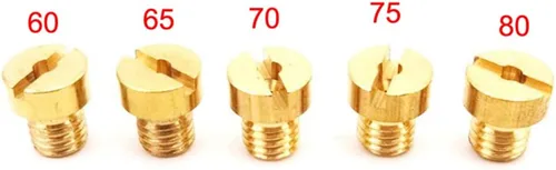 Miniatura 6 de DJ-Motor Jets de carburador de 5 mm #60 65 70 75 80 para bicicleta motorizada de 2 tiempos de 50cc 60cc 66cc 80cc bicicleta de empuje