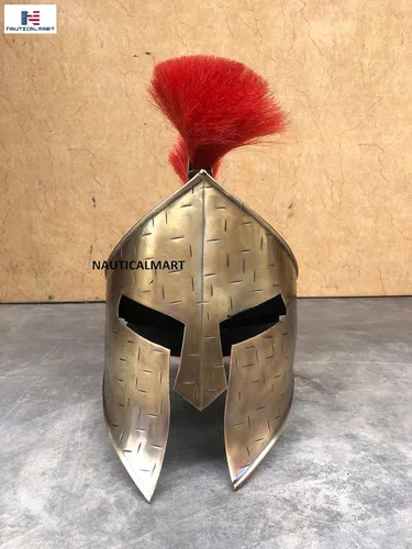 Miniatura 6 de Muscle Armor Cuirass 300 - Disfraz de rey espartano Leónidas, casco medieval romano griego para Halloween