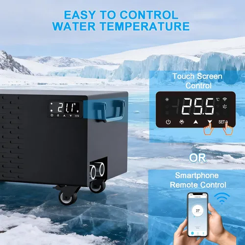 Miniatura 3 de Enfriador de baño de hielo y kit de bañera de inmersión fría, enfriador de inmersión en frío de 1/3 HP con 59 pulgadas de largo x 31.5 pulgadas