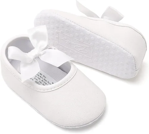Miniatura 141 de RVROVIC Mocasines de princesa para bebé, zapatos brillantes de Mary Jane, zapatos de cuna de suela suave y ligera de primera calidad, zapatos