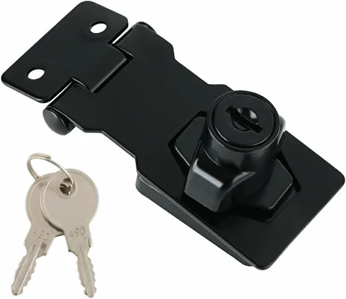Alise Cerradura de Pestillo con Llave, Pestillo de Seguridad de 2.5 Pulgadas con Cerradura, Cerradura de Pestillo de Puerta Negra con Llaves,