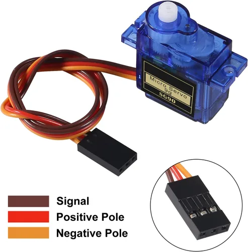 Miniatura 2 de 2PCS SG90 0.32 oz Servo Motor Micro Servo Metal Geared Kit Mini Servos para RC Robot Helicóptero Avión Controles Coche Barco con Cable (SG90)
